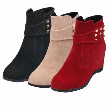 New arrival hottest women comfortable ankle boots women colorful casual wedge heel shoes ladies
